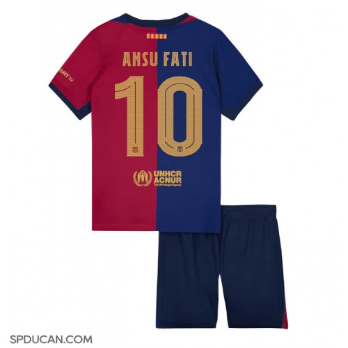 Dječji Nogometni Dres Barcelona Ansu Fati #10 Domaci 2024-25 Kratak Rukav (+ Kratke hlače)